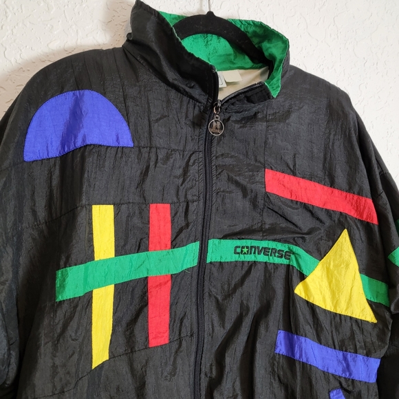 Vintage Vengo with Converse Embroidery Windbreaker 80's 90's Size M - Picture 1 of 16